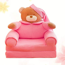 TOYANDONA Pieghevole Bambini Divano Copre Divano Schienale Sedia Pieghevole Simpatico Cartone Animato Neonato Seggiolino per Soggiorno Camera da Letto (Rosa)