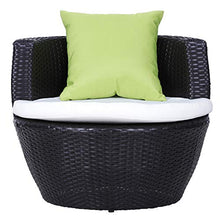 Outsunny Set Mobili in Rattan Set 2 Poltrone, Tavolino con Cuscini 3pz Giardino Esterno