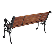 Mendler Panca panchina da Giardino terrazza HWC-F98 Legno ghisa - 3 posti 160cm Marrone