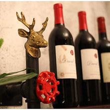HUANGDA Mensole da muro Retro Industriale Vento Parete Vino cremagliera Parete in Vetro Vino cremagliera Ristorante Soggiorno Bar Bar in Ferro battuto Tubo Rack Americano
