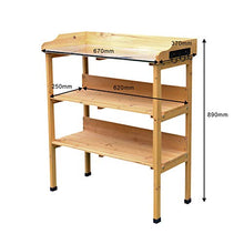 Gardiun KNH1090 Tavolo da Lavoro Giardino in Legno Naturale Melvin. Dimensioni 76 x 37 x 89 cm, Multicolore