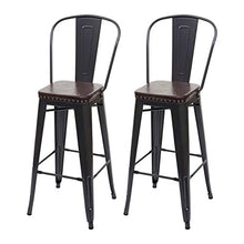 Mendler Set 2X sgabelli Design Industriale HWC-H10c Acciaio Verniciato Ecopelle Marrone