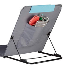 Relaxdays, Grigio Materassino da Spiaggia, Lettino Imbottito XXL, Ombrellino, Regolabile, Cuscino&Borsa, Pieghevole, poliestere, acciaio