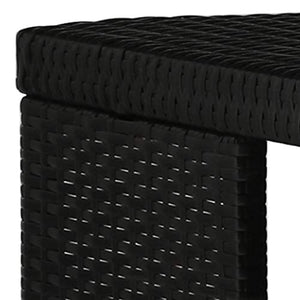 FAMIROSA Set da Bar da Giardino 5 pz con Cuscini in Polyrattan Nero-4914