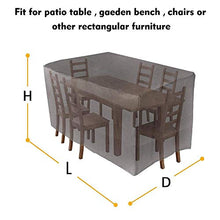 RICHELE Copertura Protettive per Mobili da Giardino 420D Oxford Poliestere Rettangolare Copertura per Tavolo e Sedie da Esterni (170x94x70cm)
