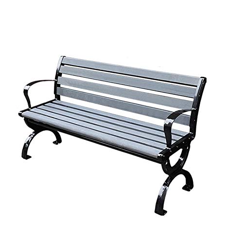 GaoF Panchina da Giardino in Metallo per Esterni, Struttura in ghisa e panchina da Giardino in Legno anticorrosivo, Panca da Portico retrò con bracciolo Schienale, per Patio Prato Quadrato