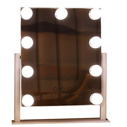 SHY Specchio per Il Trucco, Specchio per Il Trucco Luminoso a LED Quadrato da Tavolo con Specchio per Il Trucco Leggero Specchio per la Luce di riempimento HD Specchio PE