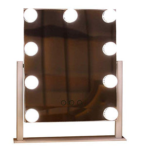 SHY Specchio per Il Trucco, Specchio per Il Trucco Luminoso a LED Quadrato da Tavolo con Specchio per Il Trucco Leggero Specchio per la Luce di riempimento HD Specchio PE