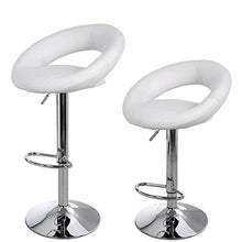La sedia spagnola Pack di sgabelli con sedile rotondo, finta pelle, Bianco, 40 x 55 x 83 cm, 2 pezzi
