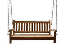 Junado Susana - Dondolo da giardino a 2 posti, in legno di teak massiccio, ideale per giardino e terrazzo, 120 cm