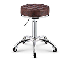 SXRDZ Workbench Sgabello Regolabile con rotelle, Roller Sgabello con Brown PU Sedile in Pelle Sintetica, Altezza Regolabile 45-55 cm, Peso 160 kg supportati, Clinica Sgabello for casa, Sedia Computer