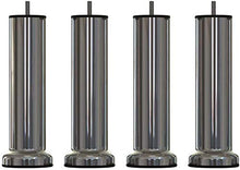 MEGALUXFRANCE - 4 piedi per letto in acciaio cromato, altezza: 200 mm, diametro: 51 mm, con base Ø 70 mm