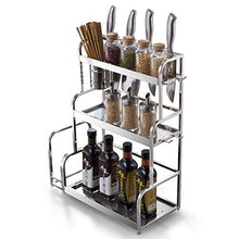 LYM &ripiano di stoccaggio Stendibiancheria da Cucina, Scaffale for Ripiani in Acciaio Inossidabile Organizzatore for condimento for Cucina Domestica - 3 Strati Scaffale di Finitura