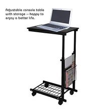 lyrlody Tavolino D'Appoggio,Tavolo Porta Laptop Tavolino da Divano Scrivania da Computer in Truciolare + Acciaio al Carbonio, Regolabile in Altezza,50 x 30 x 60-80cm