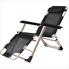 Generic Brands Sedia Pieghevole utile/Letto Pieghevole Sedia di Design in Alluminio Portatile Casual Moderna Nera