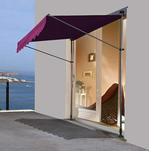 QUICK STAR Tenda da sole con morsetto, 300 x 130 cm, bordeaux, per balcone, protezione solare e terrazza, regolabile in altezza da 200-290 cm, per balcone, senza viti