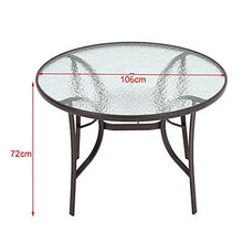 Hyyp, set di sedie e tavolo da giardino per casa/esterni, in plastica, set da tavolo con ombrellone da giardino, con set da 4/6 sedie da giardino, set da tavolo da pranzo, 106 rotonde+4 sedie