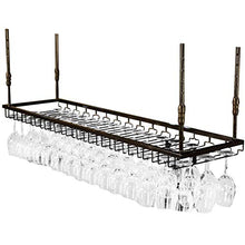 WLXW Porta Bottiglie da Vino Cremagliera del Vino |Rastrelliera per Soffitto in Ferro Metallo con Mensola A Muro | Scaffalature per Vino | Porta Bicchieri E Calici Porta Vino Calici,Nero,90X35CM