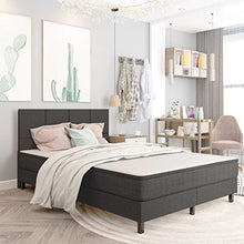 SKM Letto a Molle Grigio Scuro in Tessuto 180x200 cm (79.85kg)