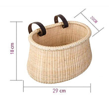 MAHFEI-Cestini Portaoggetti Cesto in Rattan Cestino della Bicicletta Cesto Appeso Cesto di Verdure Stile Casale Tessuto A Mano Raffinatezza Indossare (Color : Natural 29x20x18cm, Size : 1PCS)