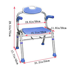 Sgabello per Doccia con Schienale Braccioli Sedia per Doccia Anziani Regolabile Altezza con Piedini in Gomma Antiscivolo Carico Max 136KG,Arancia