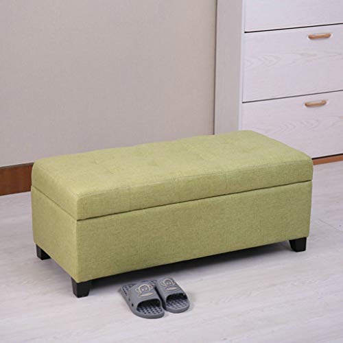 QWERTY Home Stoccaggio Sede di Stoccaggio Scatola,Contenitore Cassapanca Pieghevole, Grigio Scuro Tessuto Come Lino Sgabello di stoccaggio Cartone (Color : Green, Size : 120x40x45)