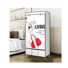 Guardaroba singolo con tre cassetti Tessuto per tubi ambientali Armadio per la personalità Modelli per bambini Armadio Abbigliamento Casella di immagazzinaggio giocattolo 45x90x170cm Armadio per camer