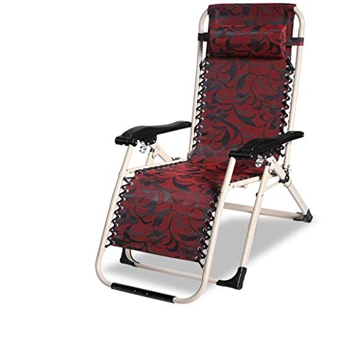 Hfyg Lettino Prendisole Poltroncina da Giardino, sedie a Sdraio da Ufficio per Esterni con poltrone reclinabili a gravità Zero reclinabili per Esterni Chaise Longue (Color : Red Pattern)