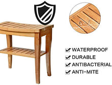 Sgabelli da Doccia in bambù in Legno con ripiano portaoggetti Panca Antiscivolo Sgabello da Bagno per Donna Incinta 48 25,5 43 cm 0107