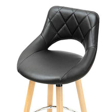WOLTU Set di 4 Sgabelli da Bar per Cucina Ristorante con Schienale Poggiapiedi, Ecopelle Nero BH111sz-4