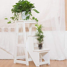 Sgabello legno Sgabello pieghevole doppio scopo legno di pino multifunzionale delle famiglie sedia a più strati della mensola in grado di sopportare 150 kg for la cucina Fiore stand ( Color : White )