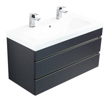 Mobile bagno Talis 100 antracite satinato, doppio , 2 cassetti senza maniglie
