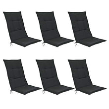 Beautissu Set di 6 Cuscini per Sdraio e Sedia da Giardino Base HL 120x50x6cm Cuscini per Sedia reclinabile ed Esterni, Imbottito, Grigio Grafite