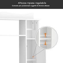 COSTWAY Mobile per Lavatrice, Scaffale Sopralavatrice Salvaspazio, Armadio Lavatrice Bianco, 75,5 x 19,5 x 106 cm