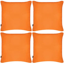 Confezione da 4 federe decorative impermeabili per esterni, 45 x 45 cm, per balcone, patio, divano (arancione, 4 confezioni da 45 x 45 cm)