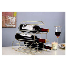 AniU Scaffale per Vino Portabottiglie Metallo per 6 Bottiglie Vino, design moderno Portabottiglie Autoportante, per bar, cantine, armadietti, dispensa