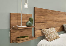 Hogar 24 - Testiera con 2 comodini, con finitura in legno massello naturale, dimensioni 155 x 60 x 2 cm di spessore