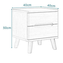 XMSIA Comodini Nordic Style Curvo in Legno massello Comodino da Letto Camera da Letto Cabinet Cabinet Cabinet Armadio di stoccaggio Due cassetti Mobili Soggiorno Camera da Letto
