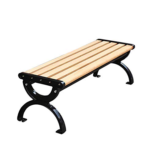GaoF Panchina da Giardino in Metallo per Esterni, Struttura in ghisa e panchina da Giardino in Legno anticorrosivo, Panca da Portico retrò con bracciolo Schienale, per Patio Prato Quadrato