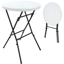 Casaria Tavolino Alto Giardino Pieghevole Rotondo Ø 72cm da Ricevimento Tavolo da Bar Bistro Esterni