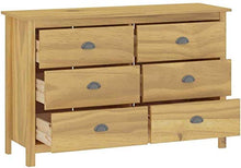 H-CAR Credenza Cassettiera Cassettiera 6 Cassetti Comodino Linea Hill 125x40x80 cm in Legno massello di Pino