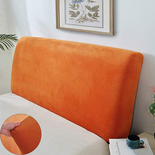 Copri Testata Letto Matrimoniale Elastica, Letto Velluto Cotone Fodera Copritestata Letto Imbottita All-Inclusive For Decorazioni Camera Da Letto All-Inclusive,Orange-200-215cm
