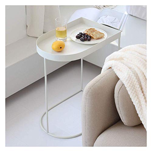 YLKCU Comodini in Metallo, Piccolo, tavolino per la casa, tavolino Laterale, per Laptop da caffè, Moderno, Creativo, ripiano portaoggetti, Comodino Semplice (Colore: Bianco)