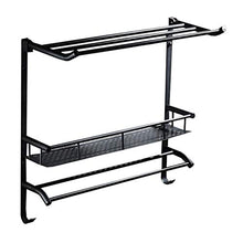 Portasciugamani Bagno A Parete Gancio Pugno Spazio Alluminio Retro Nero Piega attività 50cm