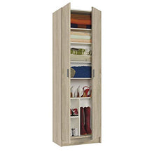 Fores Diseño s.l. Kawai S01 Armadio Multiuso, 58,5X37X180 H cm, Rovere Spazzolato, Melamina, melammina