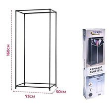 HERSIG Armadio in tessuto ropero scaffale tela vestiti Closet 160 x 75 x 50 cm /63117