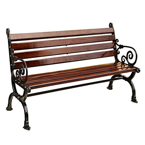 GaoF Panchina da Giardino per terrazza, panchina per Il Tempo Libero con Schienale, panchina per mobili da Esterno con Struttura in Metallo, Molto Adatta per terrazza/Veranda/Cortile e Giardino