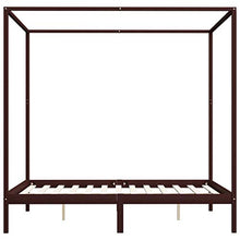 FAMIROSA Giroletto e Baldacchino 2 Cassetti Marrone Scuro Pino 180x200cm