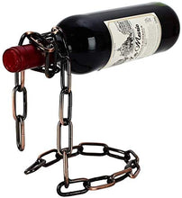 Jilyemy, portabottiglie di vino magico, catena galleggiante in acciaio, porta bottiglie in aria e bronzo.