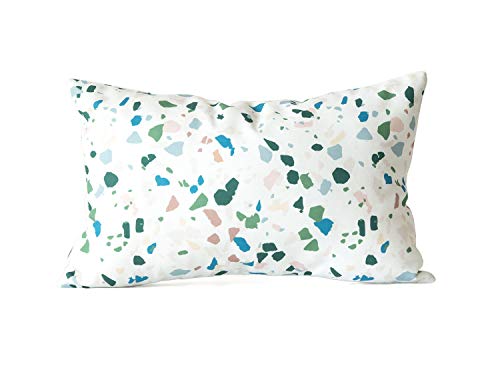 Toll2452 Terrazzo Piastrelle Cuscino Terrazzo Lombale Cuscino Terrazzo Piastrelle Cuscino Terrazzo Verde Verde Blu Terrazzo Decorativo Federa Cuscino